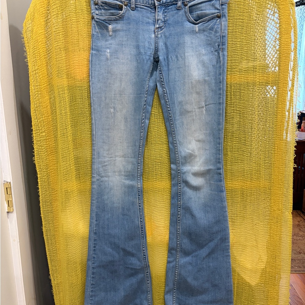 Free People Light Blue Flare Jeans